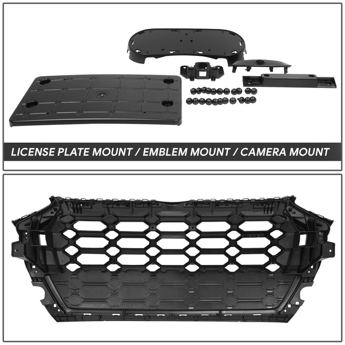 Honeycomb Mesh Front Bumper Grille w/Camera Mount <br>21-23 Audi Q5 SQ5
