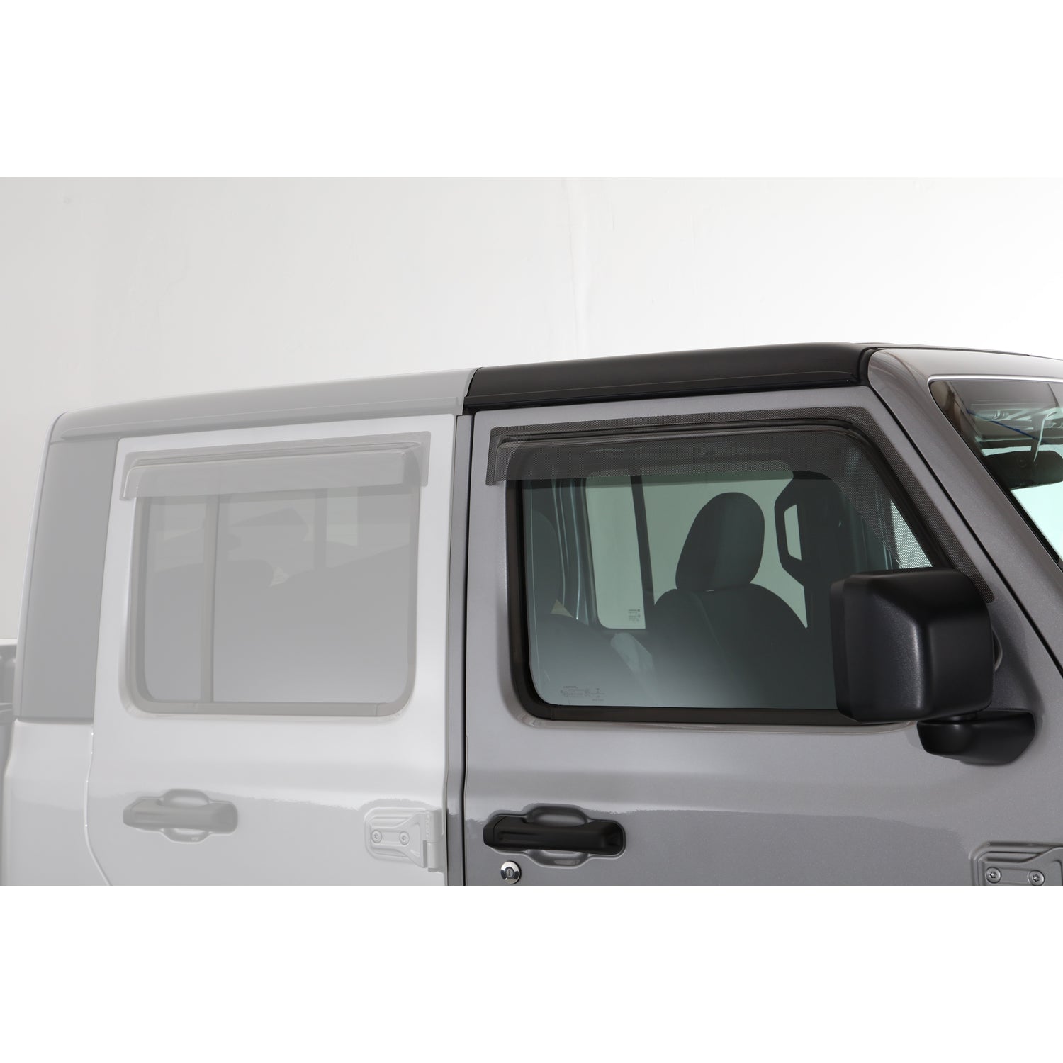 2 Pc Front Doors Carbon Fiber Look Ventguard <br>20-23 Jeep Gladiator