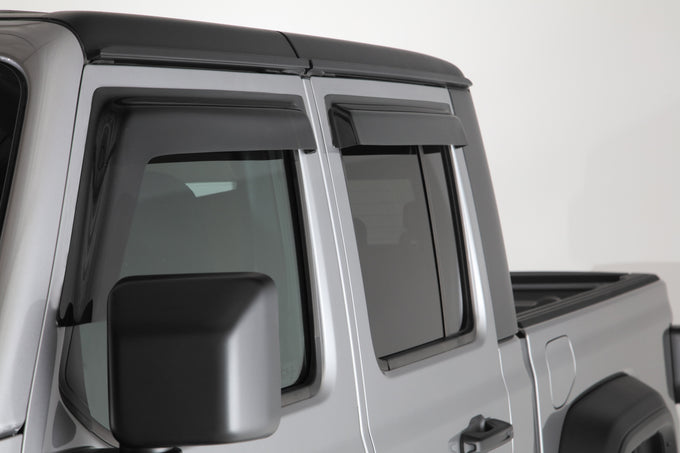 4 Pc Front Rear Doors Smoke Ventguard <br>20-23 Jeep Gladiator