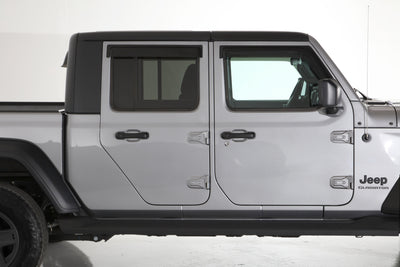 4 Pc Front Rear Doors Smoke Ventguard <br>20-23 Jeep Gladiator