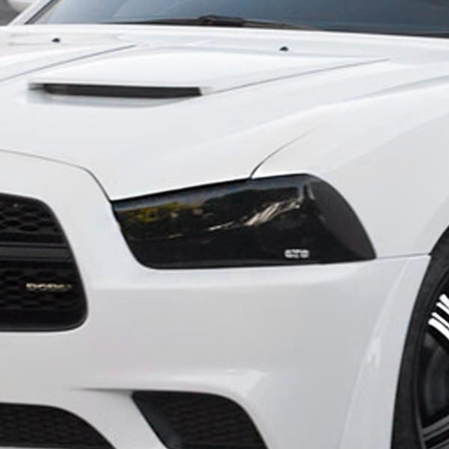 2 Pc Carbon Fiber Look Headlight Cover <br>11-14 Dodge Charger