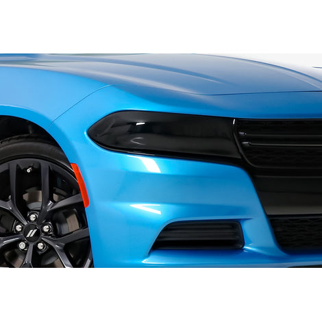 2 Pc Smoke Headlight Cover <br>15-23 Dodge Charger