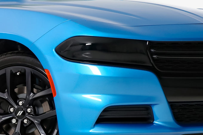 2 Pc Smoke Headlight Cover <br>15-23 Dodge Charger