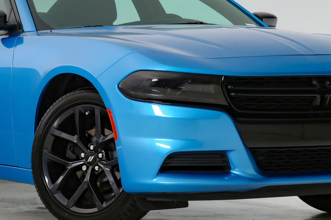 2 Pc Carbon Fiber Look Headlight Cover <br>15-23 Dodge Charger