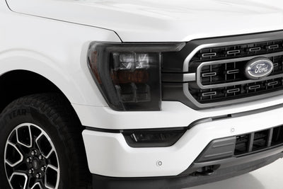 2 Pc Carbon Fiber Look Headlight Covers <br>19-23 Ford F-150