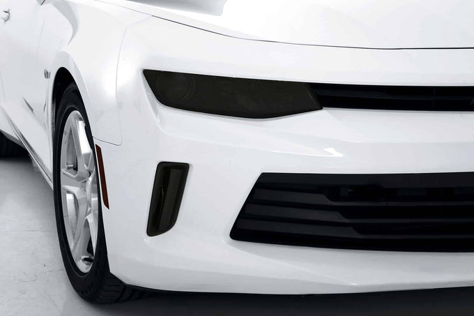 2 Pc Smoke Headlight Cover <br>16-18 Chevy Camaro