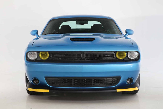 4 Pc Headlight Covers Transparent Yellow and Clear <br>15-23 Dodge Challenger