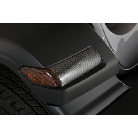 2 Pc Carbon Fiber Look Fender Turn Signal Covers <br>20-23 Jeep Gladiator