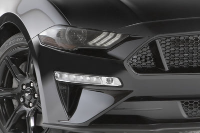 Carbon Fiber Look Headlight Cover <br>18-23 Ford Mustang