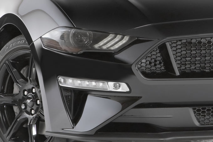 Carbon Fiber Look Headlight Cover <br>18-23 Ford Mustang