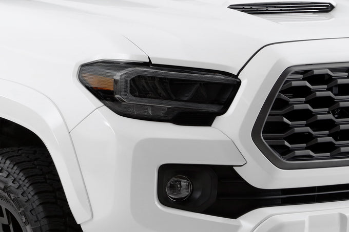 2 Pc Carbon Fiber Look Headlight Cover <br>16-23 Toyota Tacoma