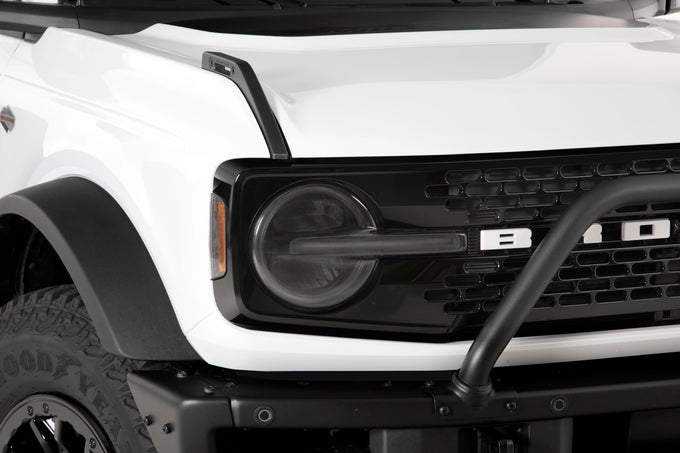 4 Pc Carbon Fiber Look Headlight Cover Kit <br>19-24 Ford Bronco