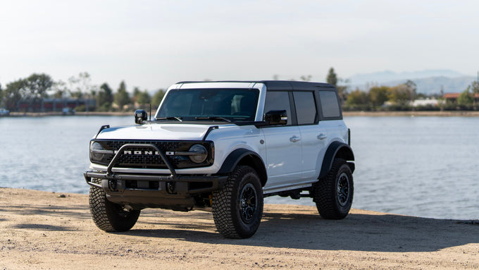 4 Pc Carbon Fiber Look Headlight Cover Kit <br>19-24 Ford Bronco