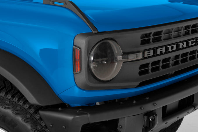 4 Pc Carbon Fiber Look Headlight Cover Kit <br>19-24 Ford Bronco