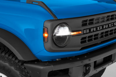 4 Pc Carbon Fiber Look Headlight Cover Kit <br>19-24 Ford Bronco