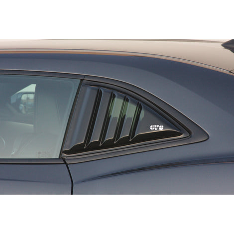 Smoke Louvered Quarter Window Covers <br>10-15 Chevy Camaro