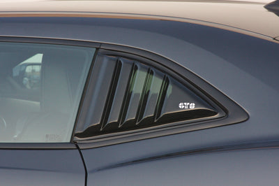 Smoke Louvered Quarter Window Covers <br>10-15 Chevy Camaro