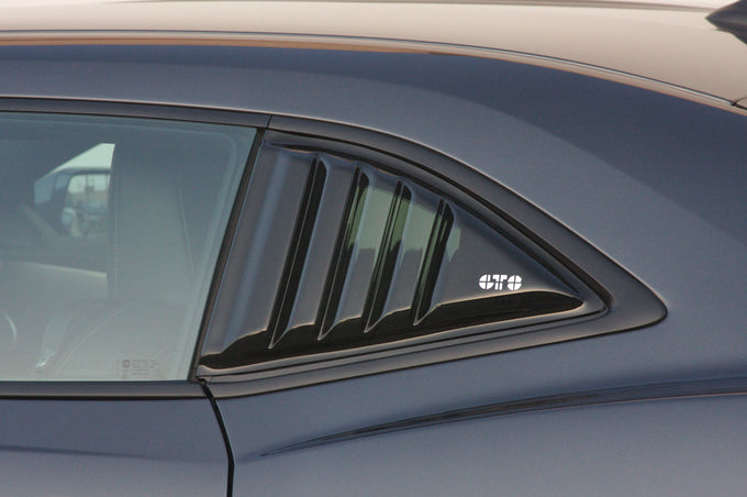 Smoke Louvered Quarter Window Covers <br>10-15 Chevy Camaro