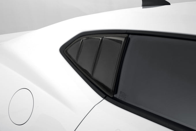Carbon Fiber Look Louvered Quarter Window Covers <br>16-24 Chevy Camaro