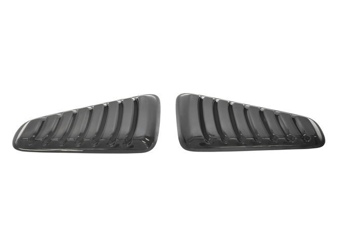Smoke Louvered Quarter Window Covers <br>05-14 Ford Mustang