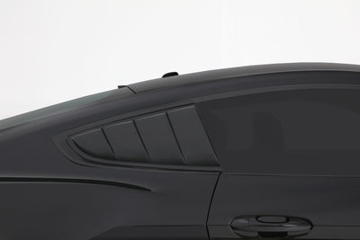 Smoke Louvered Quarter Window Covers <br>15-23 Ford Mustang