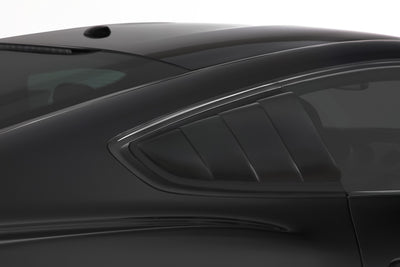 Carbon Fiber Look Louvered Quarter Window Covers <br>15-23 Ford Mustang