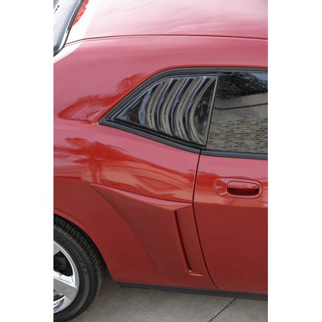 2 Pc Smoke Louvered Quarter Window Covers <br>08-23 Dodge Challenger