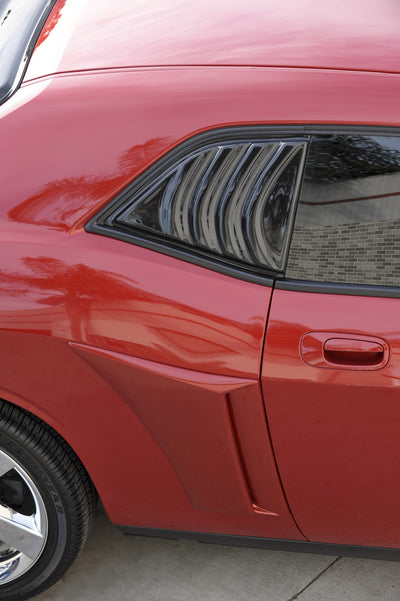 2 Pc Smoke Louvered Quarter Window Covers <br>08-23 Dodge Challenger
