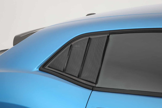 2 Pc Carbon Fiber Look Louvered Quarter Window Covers <br>08-23 Dodge Challenger