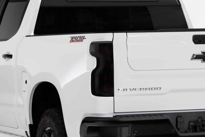 2 Pc Smoke Taillight Cover <br>19-25 Chevy Silverado 1500 2500 3500