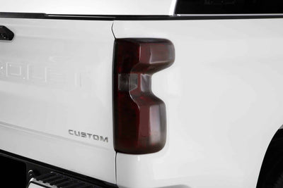 2 Pc Carbon Fiber Look Taillight Cover <br>19-25 Chevy Silverado 1500 2500 3500