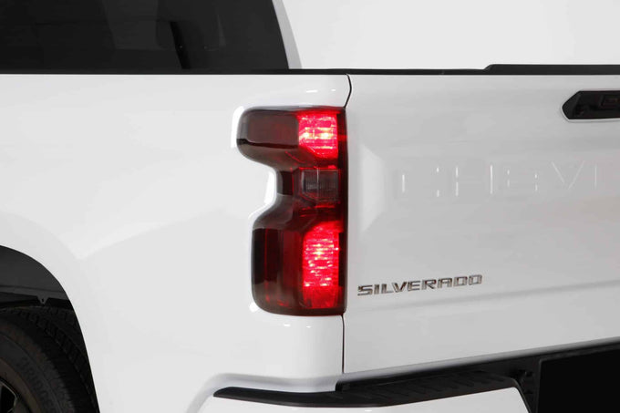 2 Pc Carbon Fiber Look Taillight Cover <br>19-25 Chevy Silverado 1500 2500 3500