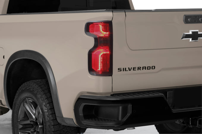 2 Pc Carbon Fiber Look Taillight Cover <br>19-25 Chevy Silverado 1500 2500 3500