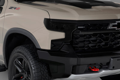 2 Pc Smoke Headlight Cover <br>22-24 Chevy Silverado 1500