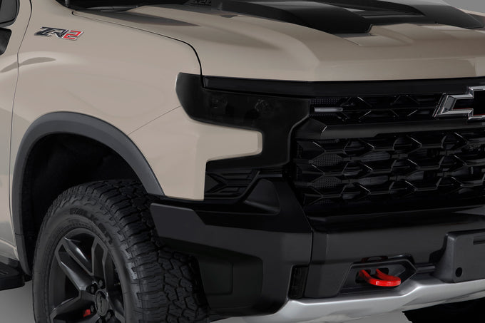 2 Pc Smoke Headlight Cover <br>22-24 Chevy Silverado 1500