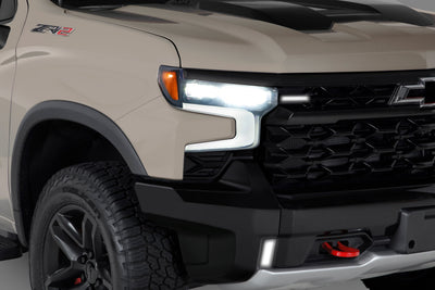 2 Pc Smoke Headlight Cover <br>22-24 Chevy Silverado 1500