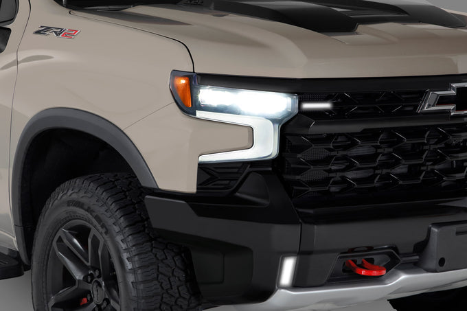 2 Pc Smoke Headlight Cover <br>22-24 Chevy Silverado 1500