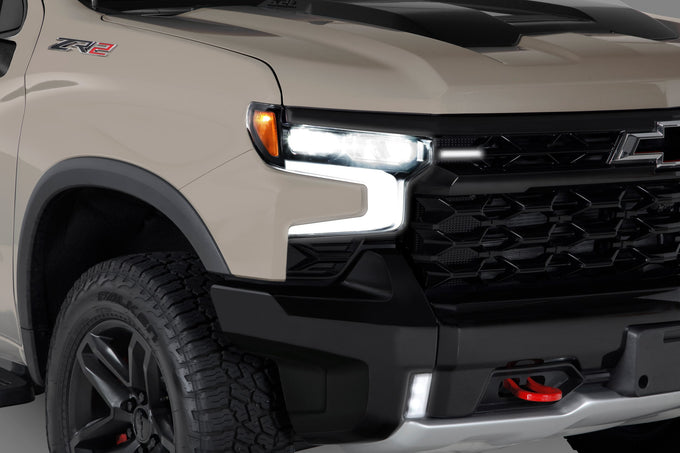 2 Pc Carbon Fiber Look Headlight Cover <br>22-24 Chevy Silverado 1500
