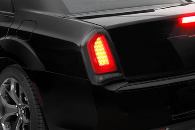 2 Pc Carbon Fiber Look Taillight Cover <br>15-23 Chrysler 300