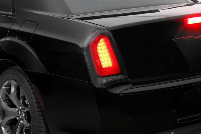 4 Pc Carbon Fiber Look Taillight Cover Kit <br>15-23 Chrysler 300