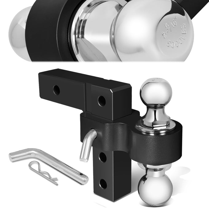 Adjustable Dual Ball Lock Tow Hitch <br>2 in. Receiver 6 in. Drop