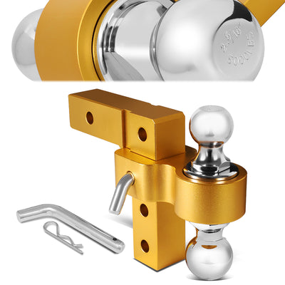 Adjustable Dual Ball Lock Tow Hitch <br>2 in. Receiver 6 in. Drop