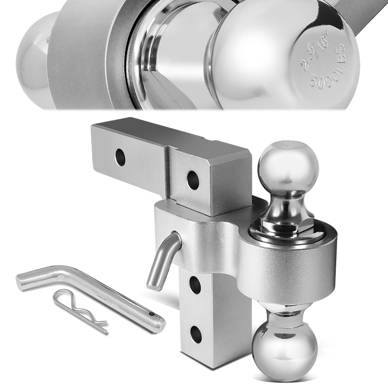 Adjustable Dual Ball Lock Tow Hitch 2 in. Receiver 6 in. Drop – CA Auto ...
