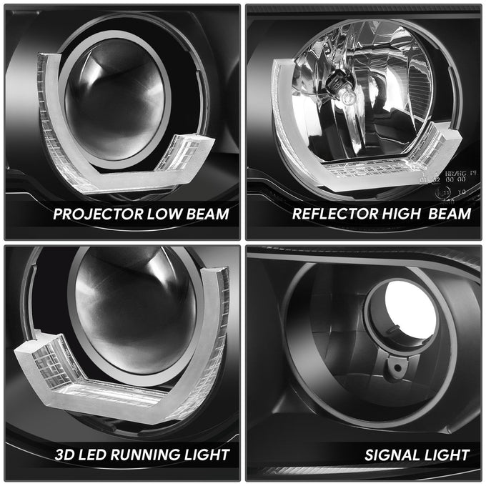 Black Housing LED U-Halo Projector Headlights <br>95-01 BMW E38 740i 740iL 750iL