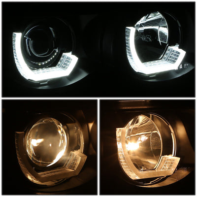 Black Housing LED U-Halo Projector Headlights <br>95-01 BMW E38 740i 740iL 750iL