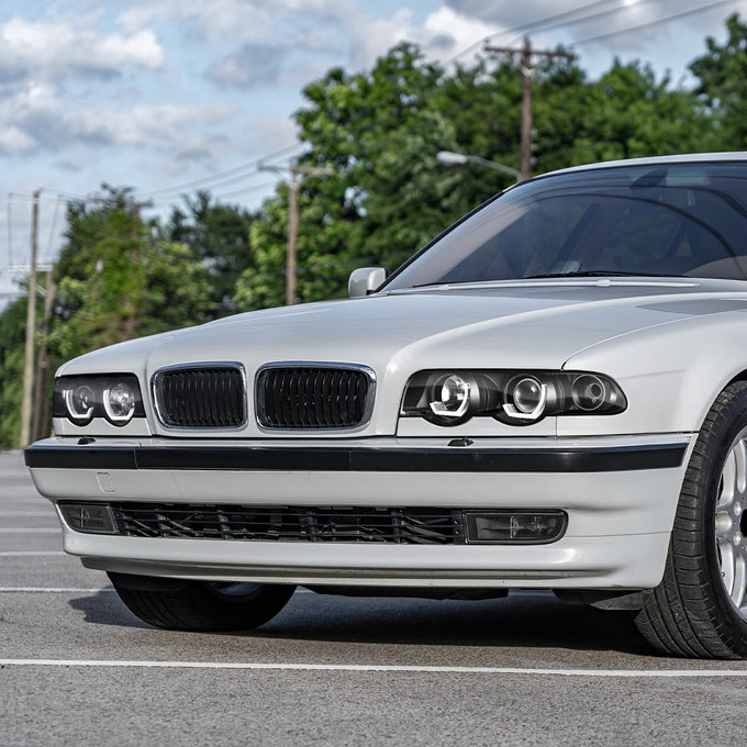 Black Housing LED U-Halo Projector Headlights <br>95-01 BMW E38 740i 740iL 750iL
