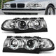 Chrome Housing LED U-Halo Projector Headlight <br>95-01 BMW E38 740i 740iL 750iL