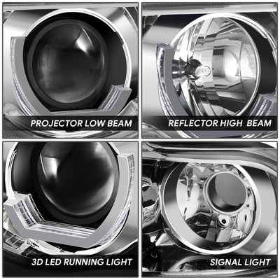 Chrome Housing LED U-Halo Projector Headlight <br>95-01 BMW E38 740i 740iL 750iL