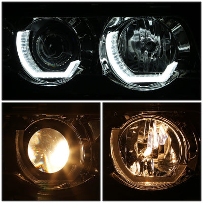 Chrome Housing LED U-Halo Projector Headlight <br>95-01 BMW E38 740i 740iL 750iL