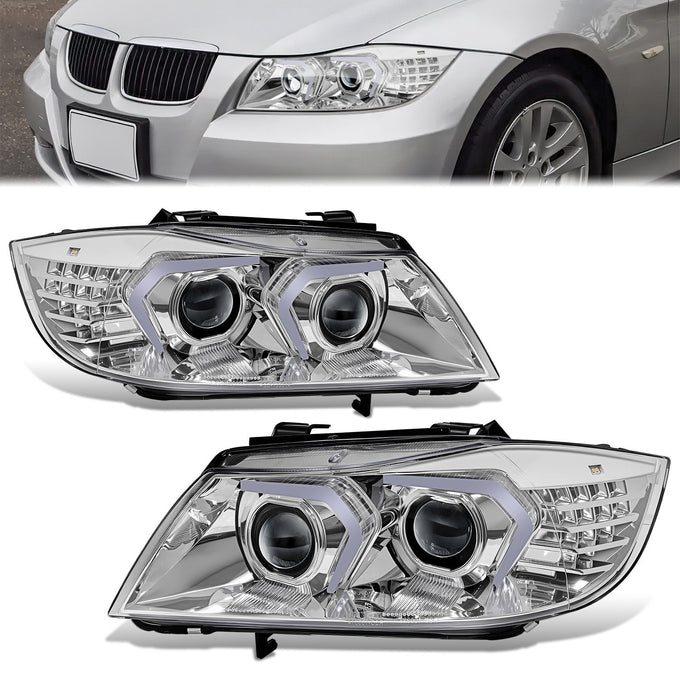 3D Halo LED Projector Switchback Headlights <br>05-08 BMW 323I 325I 328I